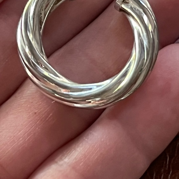 Sterling silver Twisted Hoops - Picture 4 of 6
